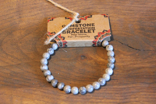 Map Stone Gemstone Manifestation Bracelet - Prosperity