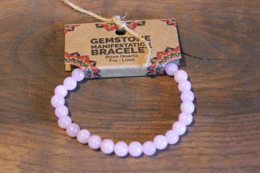 Rose Quartz Gemstone Manifestation Bracelet - Love