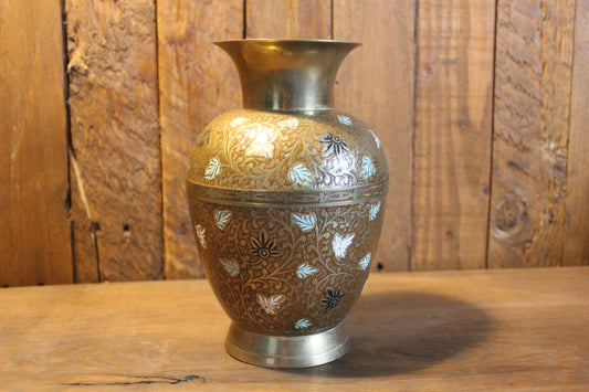 Floral Metal Vase