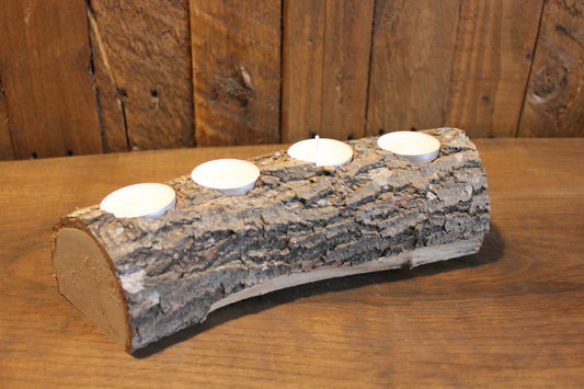 Oak Tealight Candle Holder - holds 4