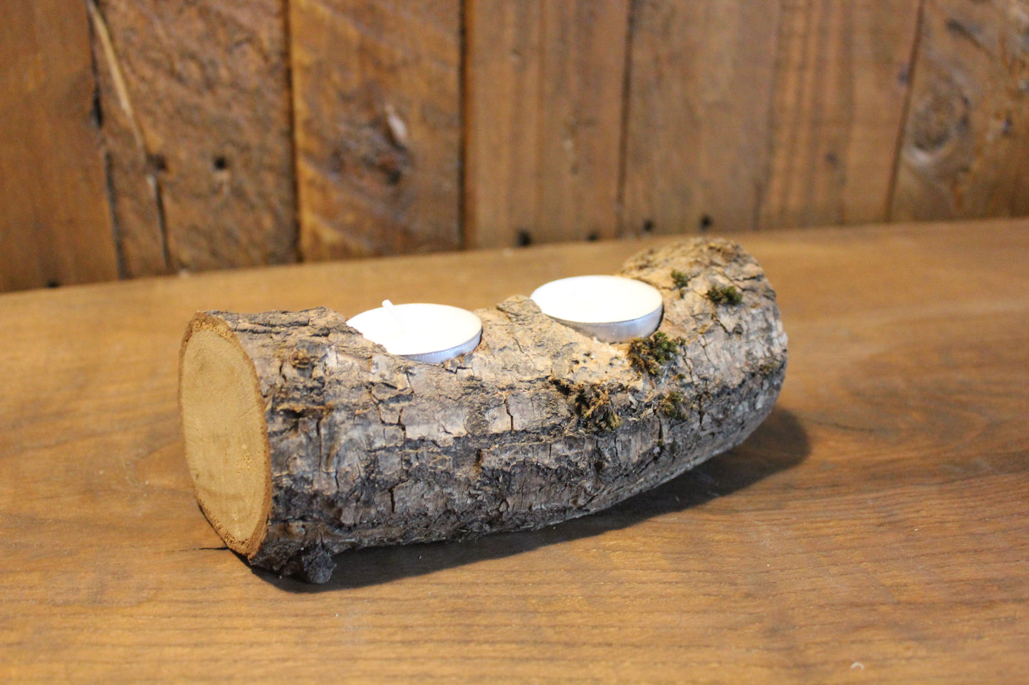 Oak Tealight Candle Holder - holds 2