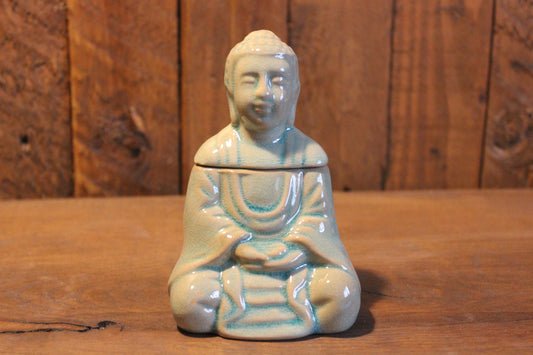 Oil Burner - Sitting Buddha - Light Blue